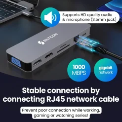 Siltcon Docking Station 13-in-1 - 2x Hdmi 4k - Rj45 - 100w Pd