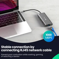 Siltcon Hub 8-in-1 Usb-c - Hdmi 4k - Rj45 - Sd Tf - 3x Usb 3.0