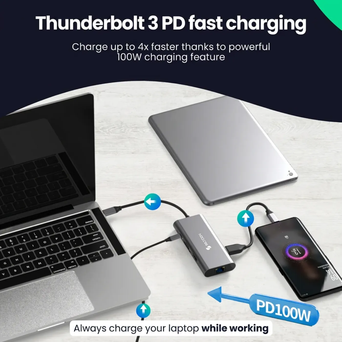 Siltcon Hub 8-in-1 Usb-c - Hdmi 4k - Rj45 - Sd Tf - 3x Usb 3.0