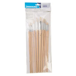 Silverline Penselen Set - Platte, Ronde En Spitse Punten - 12 Delig