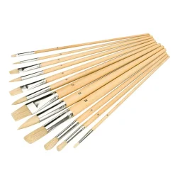 Silverline Penselen Set - Platte, Ronde En Spitse Punten - 12 Delig