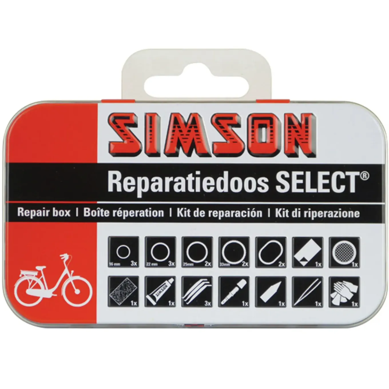Simson fietsbanden reparatiedoos 23-delig