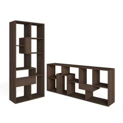 Skraut Home - Boekenkast - Boekenplank - 67x31x162cm - Donkere Eik