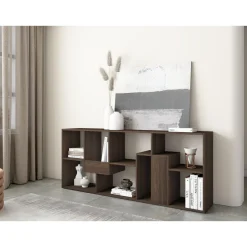 Skraut Home - Boekenkast - Boekenplank - 67x31x162cm - Donkere Eik