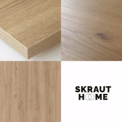 Skraut Home - Consoletafel Haltafel - Schoenenkast - Open Kledingkast - 190x35x145 Cm - Eiken