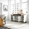Skraut Home - Dressoir - Elektrische Haard - 200x35x87 Cm - Wit En Eiken Soft