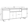 Skraut Home - Dressoir - Opbergkast - Met Elektrische Haard - 200x35x87 Cm - Zwart