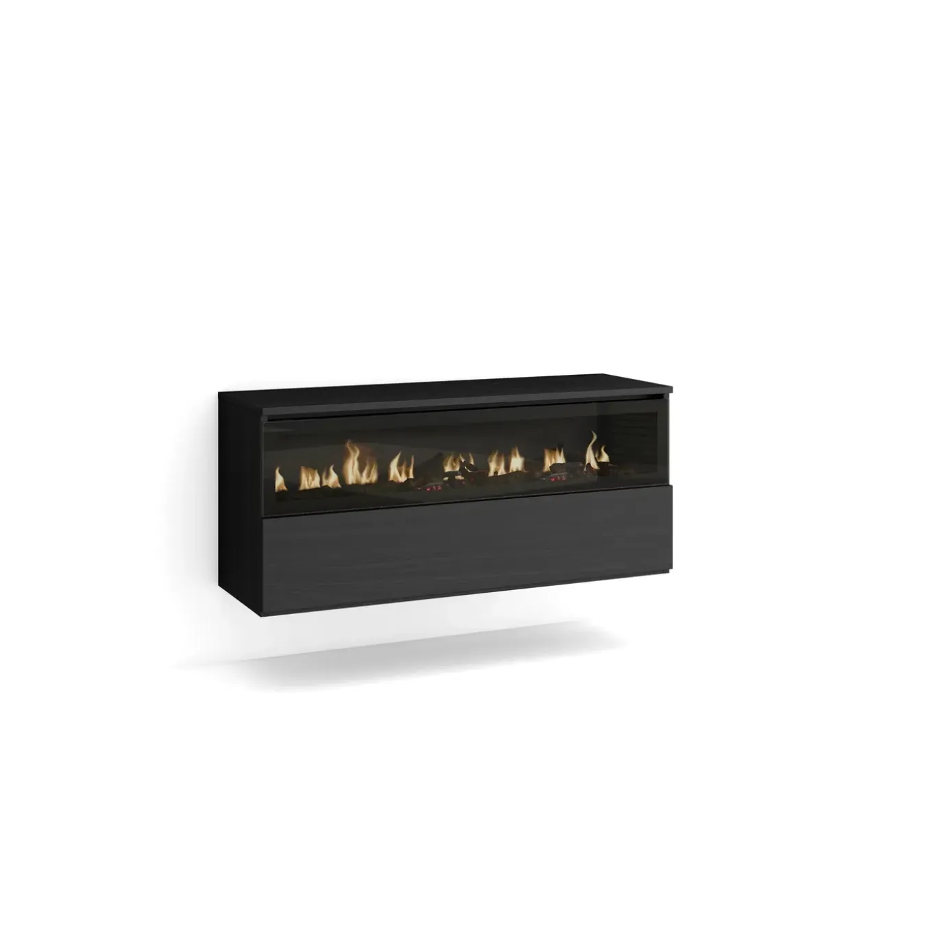 Skraut Home - Elektrische Haard Led - 102x35x45 Cm - Zwart