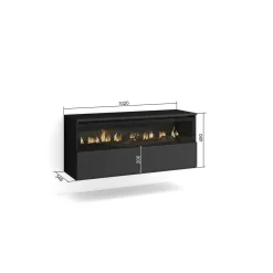Skraut Home - Elektrische Haard Led - 102x35x45 Cm - Zwart