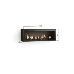 Skraut Home - Elektrische Haard Led - 107x38x25 Cm - Zwart