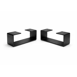 Skraut Home - Lot De 2 Pieds Métalliques En U - 31x12 Cm - Noir