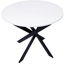 Skraut Home - Ronde Eettafel - 90x90x77 Cm - Mat Wit