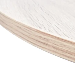 Skraut Home - Ronde Eettafel - 90x90x77 Cm - Eik Kleur - Eiken En Zwart
