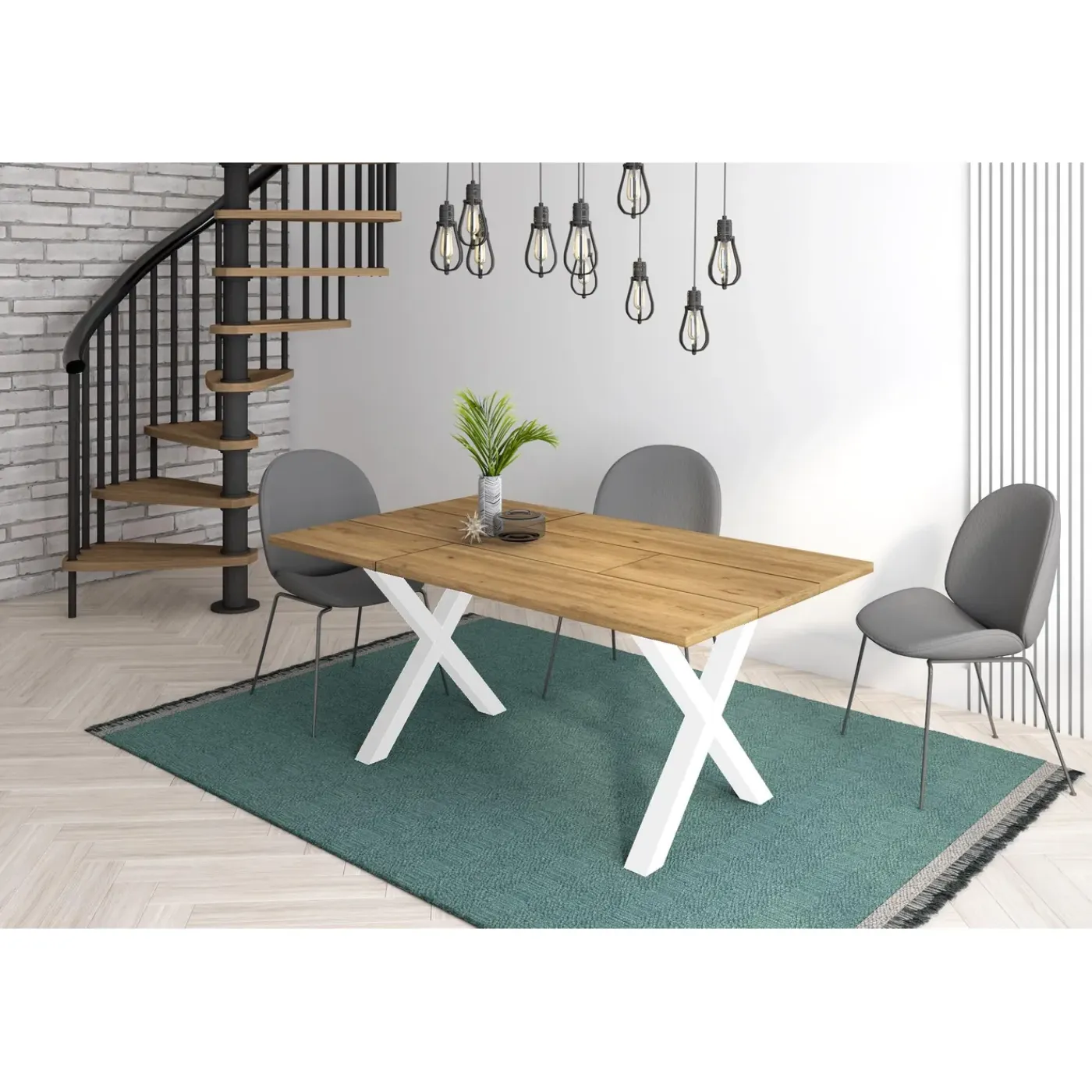 Skraut Home - Tafelonderstel Easel - 72x10x72 Cm - Wit