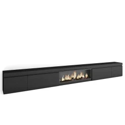 Skraut Home - Tv Meubel - Elektrische Haard Xxl - 368x35x45 Cm - Zwart