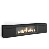 Skraut Home - Tv Meubel - Met Elektrische Haard Xxl - 208x35x45 Cm - Zwart
