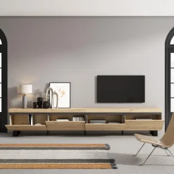 Skraut Home - Tv Meubel - 320x35x57 Cm - Eiken
