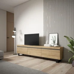 Skraut Home - Tv Meubel - 240x35x57 Cm - Eiken