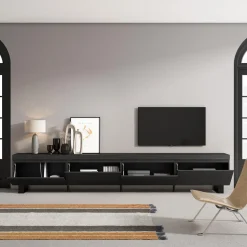 Skraut Home - Tv Meubel - 320x35x57 Cm - Zwart