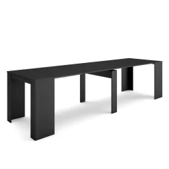 Skraut Home - Uitschuifbare Eettafel - 302x90x77 Cm - Zwart