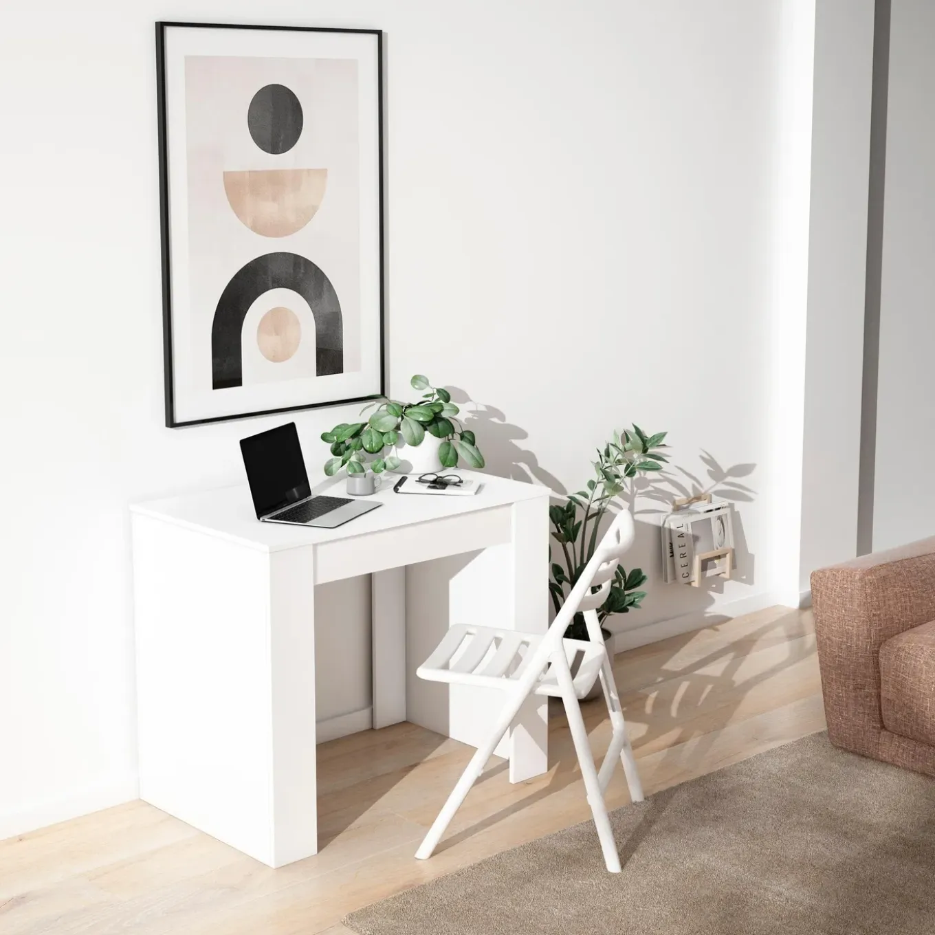 Skraut Home - Uitschuifbare Eettafel - 222x90x77 Cm - Wit