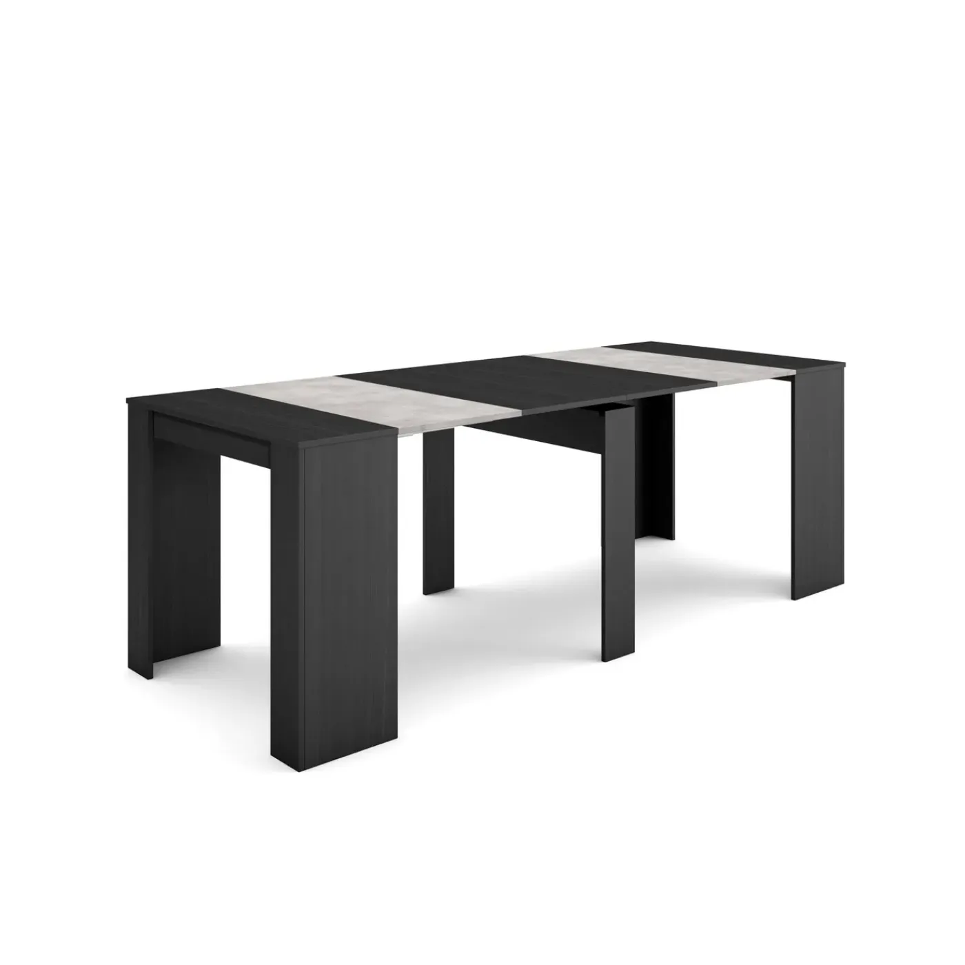 Skraut Home - Uitschuifbare Eettafel - 222x90x77 Cm - Zwart
