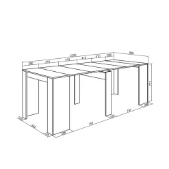 Skraut Home - Uitschuifbare Eettafel - 222x90x77 Cm - Zwart