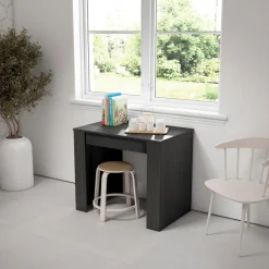 Skraut Home - Uitschuifbare Eettafel - 222x90x77 Cm - Zwart