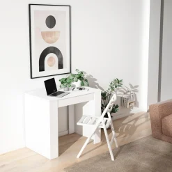 Skraut Home - Uitschuifbare Eettafel - 180x90x77 Cm - Wit