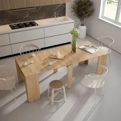 Skraut Home - Uitschuifbare Eettafel - 222x90x77 Cm - Eiken