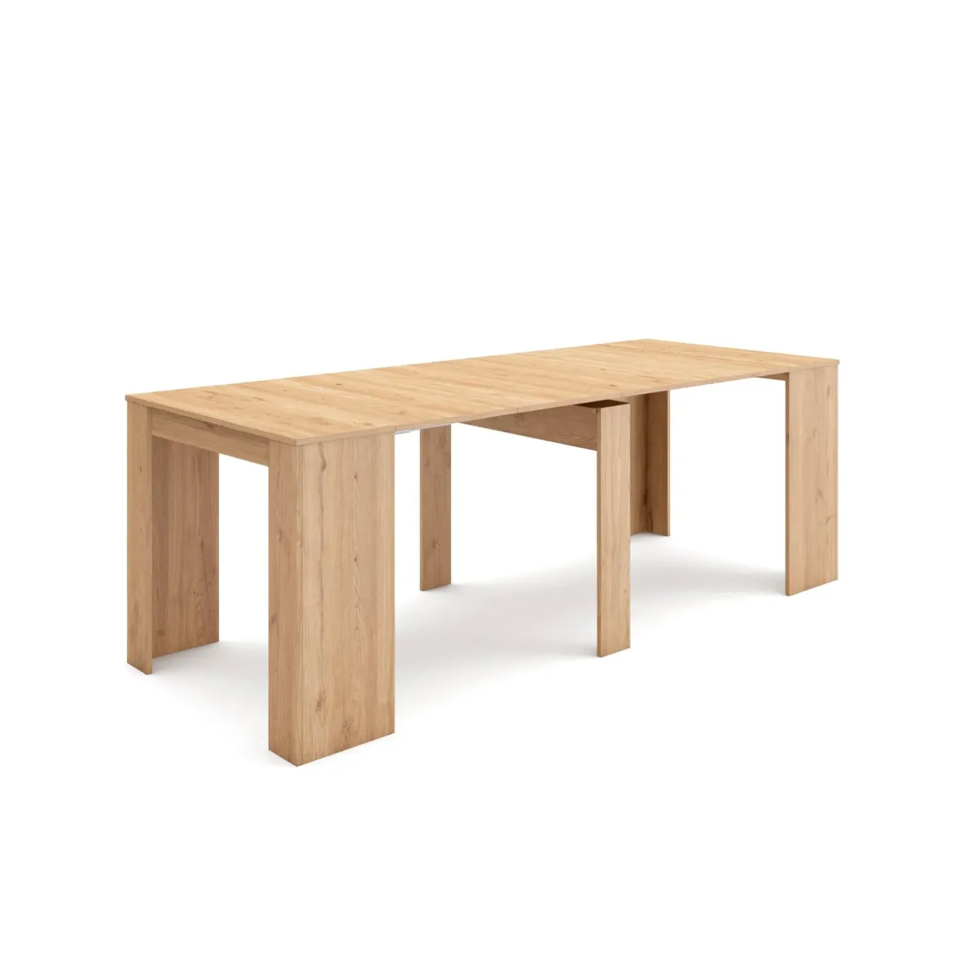 Skraut Home - Uitschuifbare Eettafel - 222x90x77 Cm - Eiken