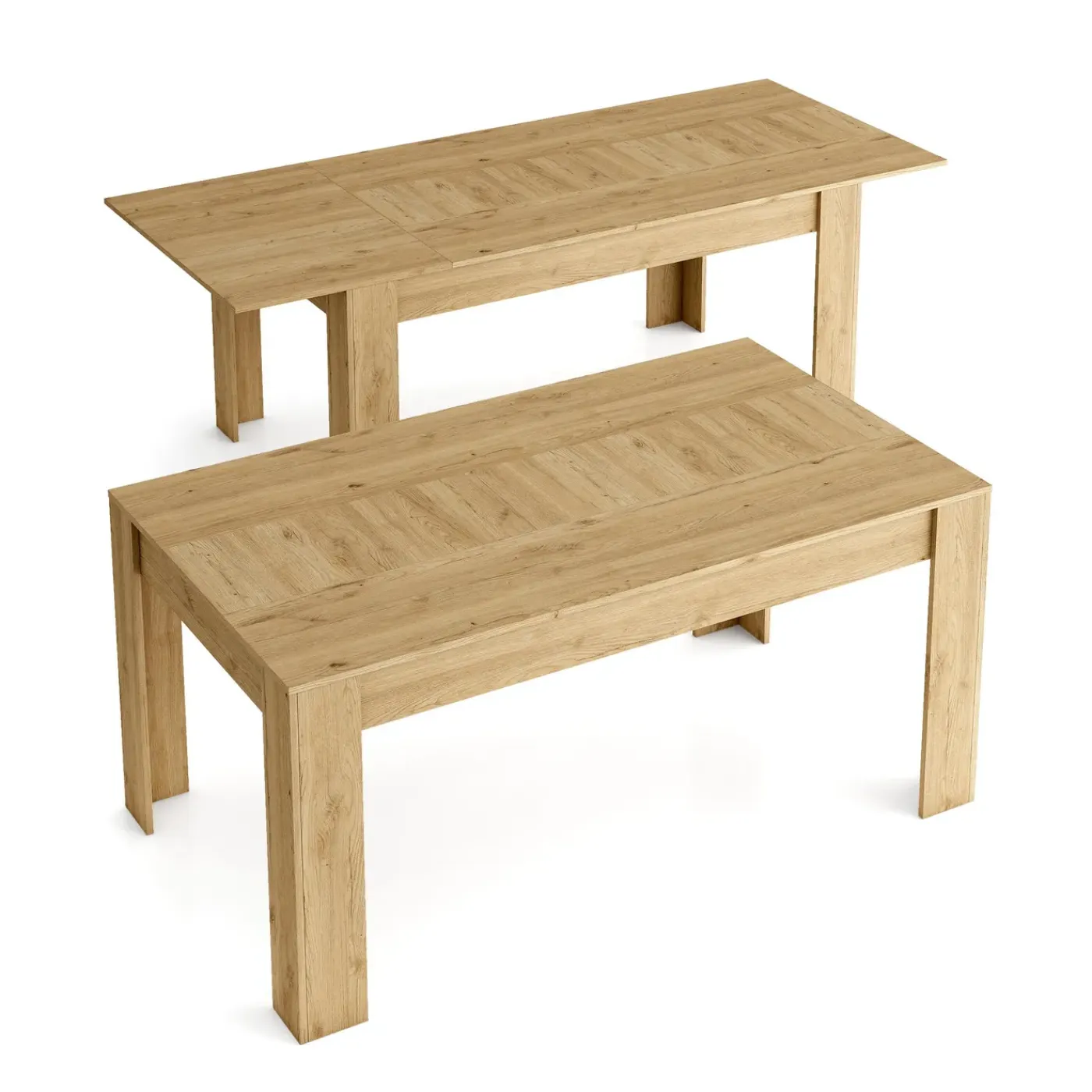 Skraut Home - Uitschuifbare Eettafel - 140x90x76 Cm - Eiken