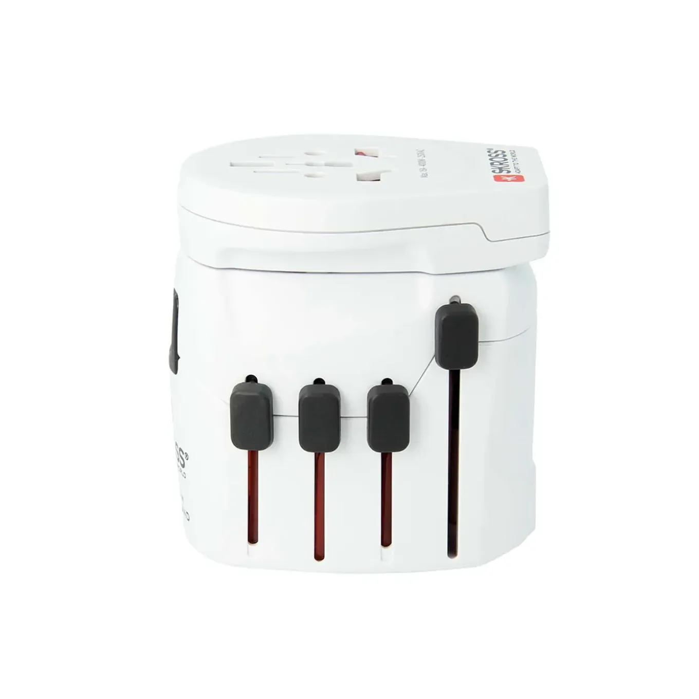 Skross - De krachtige 3-polige wereldreisadapter met USB-poort