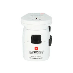 Skross - De krachtige 3-polige wereldreisadapter met USB-poort