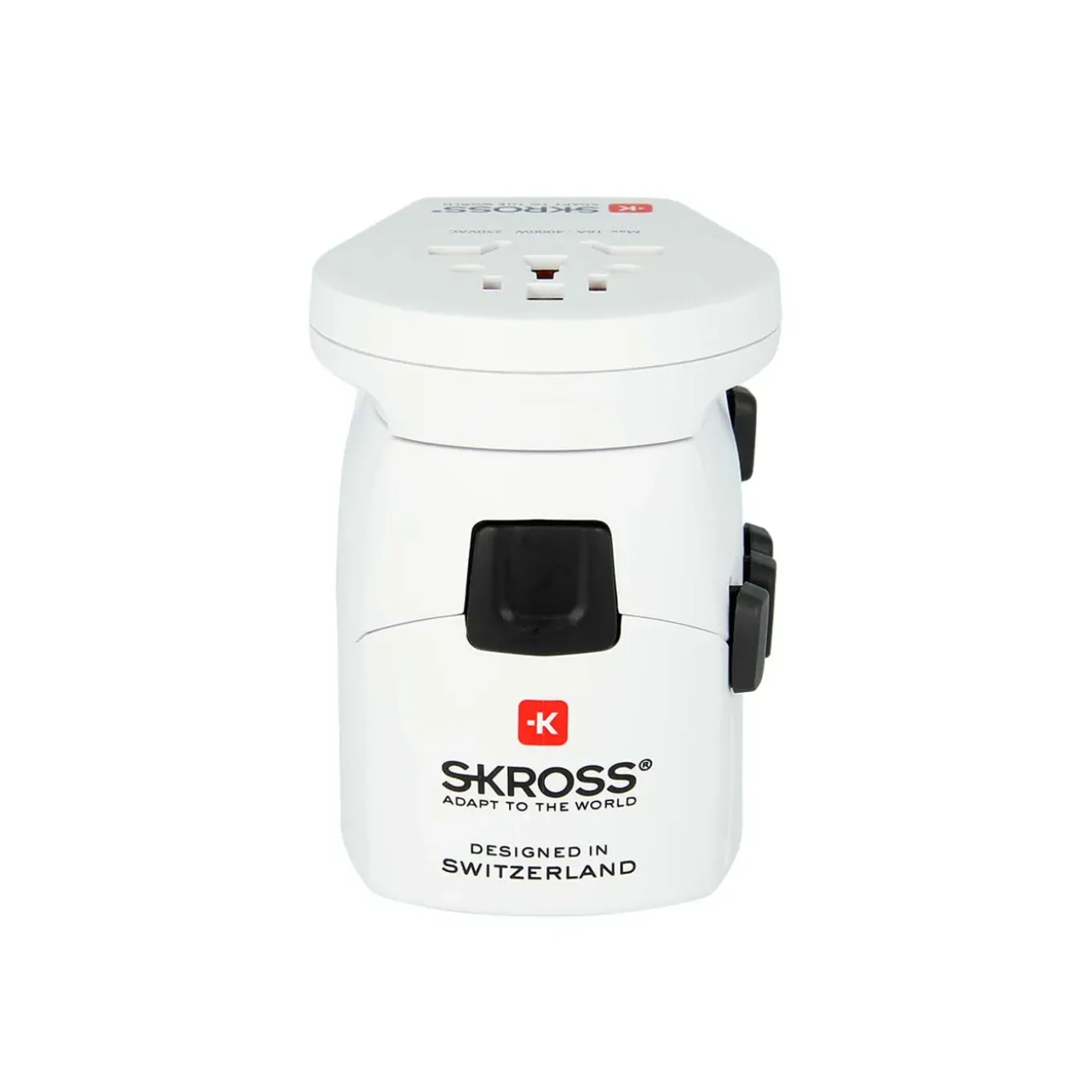 Skross - De krachtige 3-polige wereldreisadapter met USB-poort