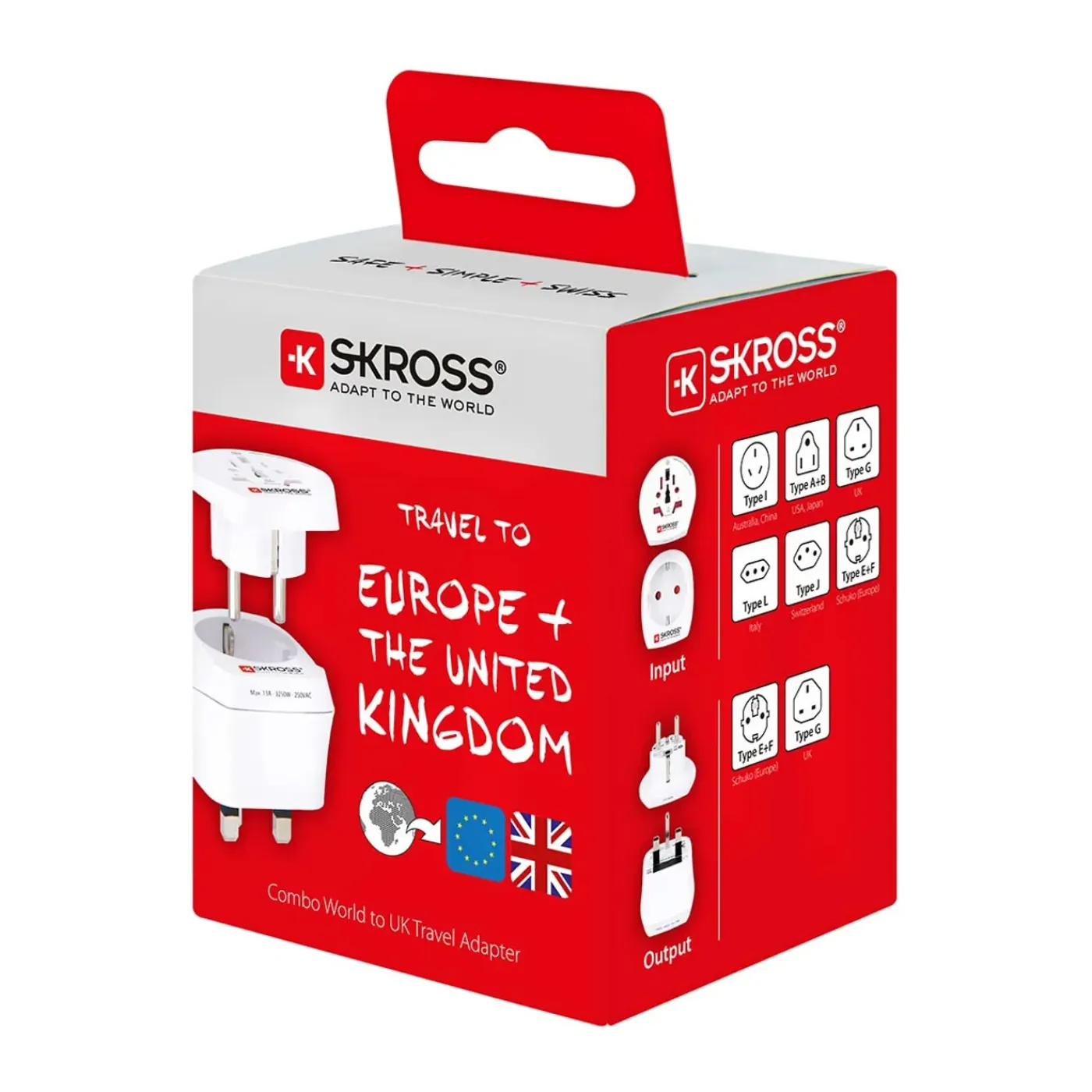 Skross - Reisadapter Combo - Wereld-naar-UK Geaard