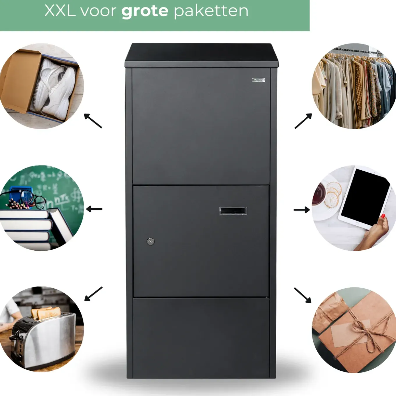 Smart PakketPanda® - Pakketbrievenbus - Brievenbus - Pakketbox - XXL - Met App