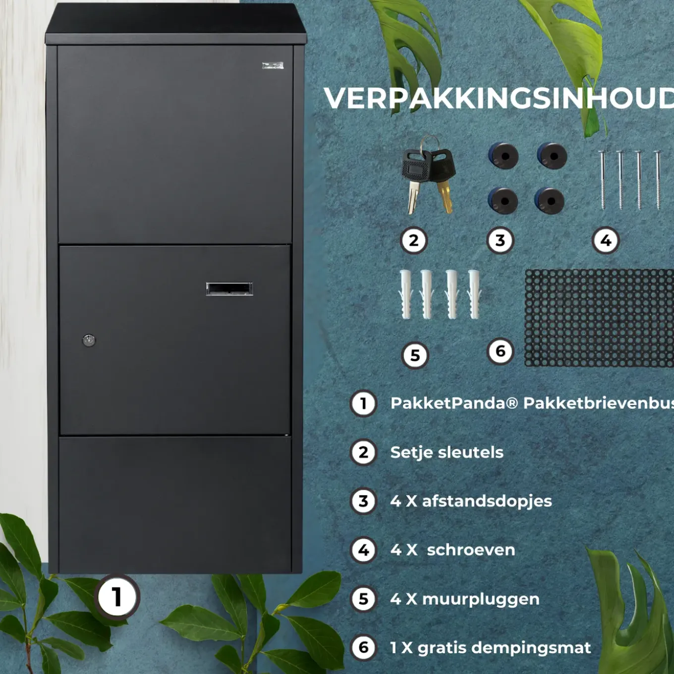 Smart PakketPanda® - Pakketbrievenbus - Brievenbus - Pakketbox - XXL - Met App
