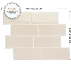 Smart Tiles Zelfklevende Tegels X4, 29.36 X 21.29cm - Metro Tripoli Beige