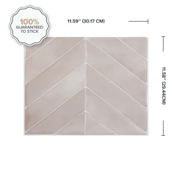 Smart Tiles Zelfklevende Tegels X4, 29.03 X 22.86cm - Chevron Viby Roze