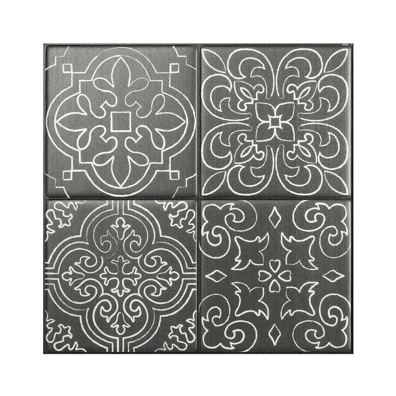 Smart Tiles Zelfklevende Tegels X4, 22.86 X 22.86cm - Vintage Vinci Zwart