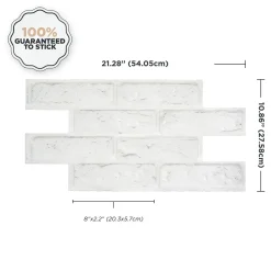 Smart Tiles Zelfklevende Tegels X2, 54.05 X 27.58cm - Brik Zurich Wit
