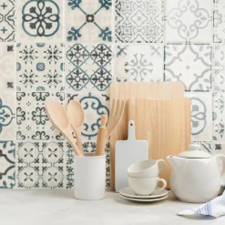 Smart Tiles Zelfklevende Tegels X4, 22.86 X 22.86cm - Vintage Marino Veelkleurige