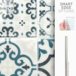 Smart Tiles Zelfklevende Tegels X4, 22.86 X 22.86cm - Vintage Marino Veelkleurige