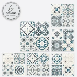 Smart Tiles Zelfklevende Tegels X4, 22.86 X 22.86cm - Vintage Marino Veelkleurige