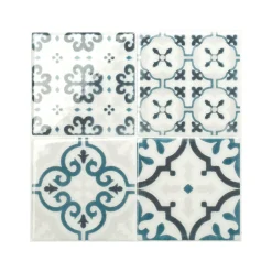 Smart Tiles Zelfklevende Tegels X4, 22.86 X 22.86cm - Vintage Marino Veelkleurige