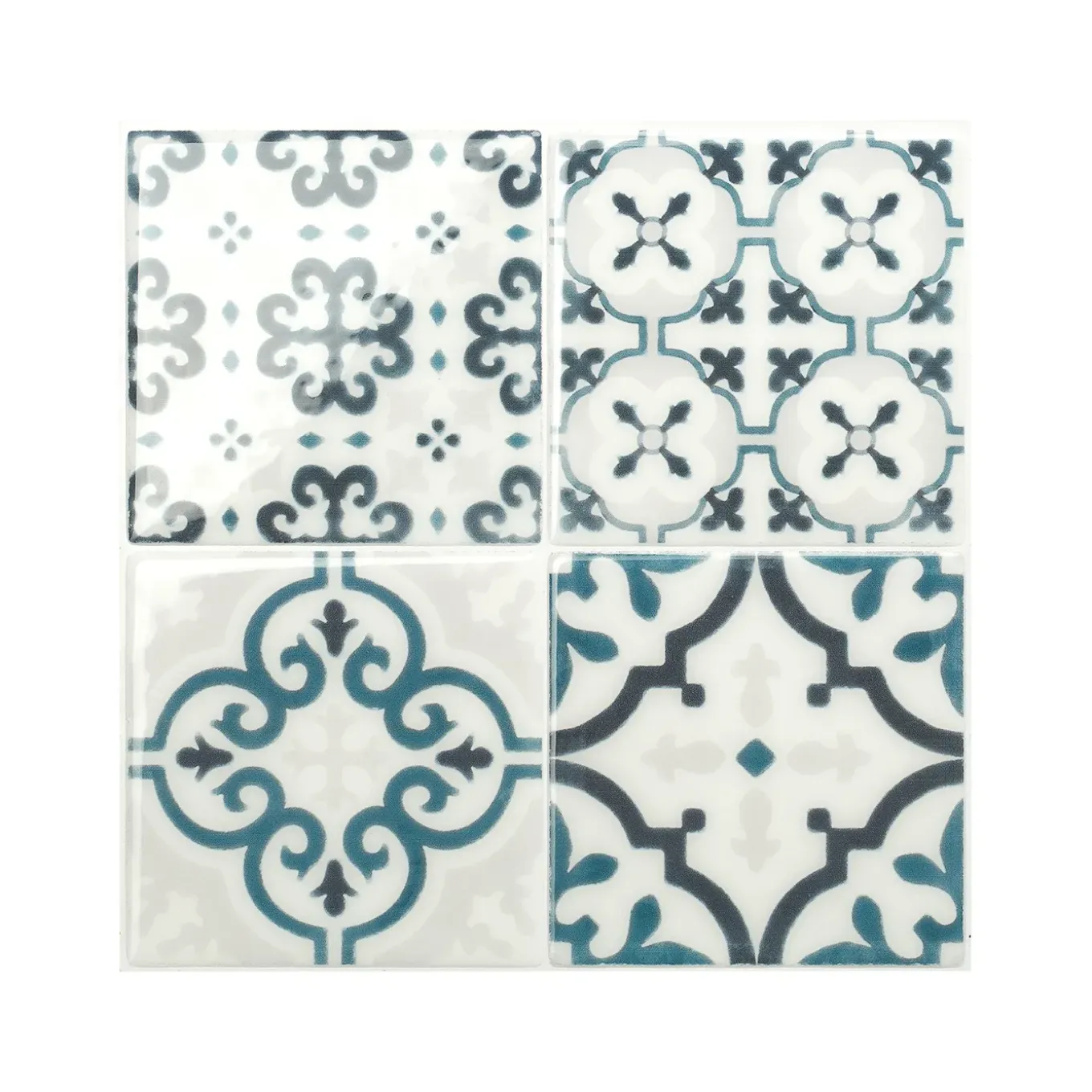 Smart Tiles Zelfklevende Tegels X4, 22.86 X 22.86cm - Vintage Marino Veelkleurige