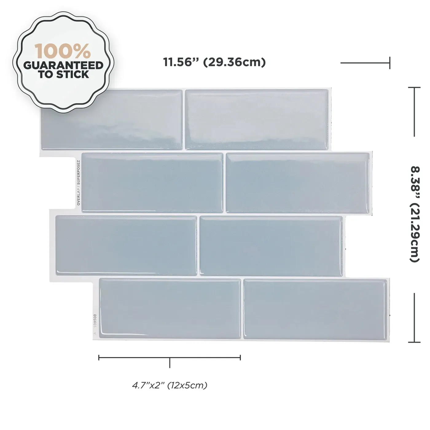 Smart Tiles Zelfklevende Tegels X4, 29.36 X 21.29cm - Metro Babe Blauw