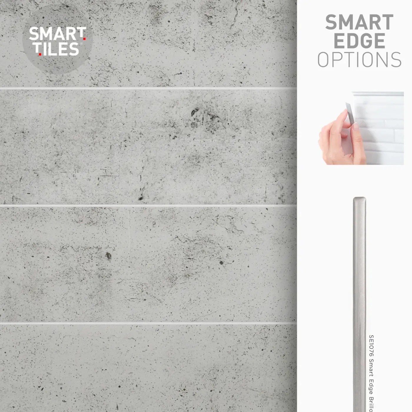 Smart Tiles Zelfklevende Tegels X2, 57.3 X 29.41cm - Norway Alta Grijs