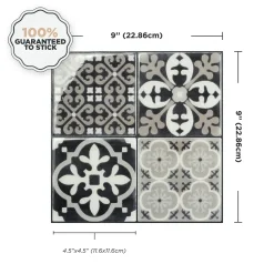 Smart Tiles Zelfklevende Tegels X4, 22.86 X 22.86cm - Vintage Arezzo Veelkleurige